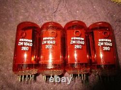 (4) Tube Lot Rare Matched Guaranteed Seimens ZM1040 ZM 1040 Nixie Clock Tubes
