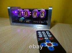 4xIN-12 Nixie Tubes Alarm Clock & remote control & aluminum case & pink LED