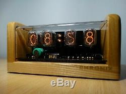 4xIN-12 Nixie Tubes Clock ash case alarm & yellow led backlight steampunk retro