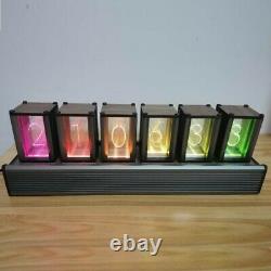 6-Digit RGB Glow Tube Clock LED Nixie Tube Clock Adjustable Colors Home Decor