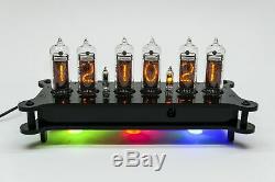 ALENA NIXIE IN-14 Tubes Desk Clock + Case + Power Supply + Remote + RGB + Effect
