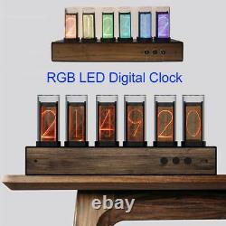 Adjustable 7 Modes LED Digital RGB Glow Tube Clock Nixie Clock Electronic Clock