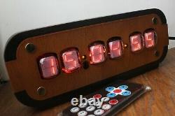 Assembled numitron clock IV-19 with graceful case VFD Nixie era Steampunk Retro