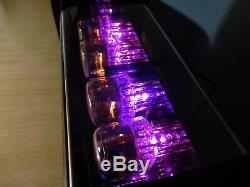 CHRONIX 4 x IN-12 Nixie Tubes Alarm Clock with black case and pink led backlight