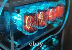 Clear Nixie Clock with IN-12 Tubes Full Color Backlight