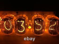 Clock Nixie IN12 6Tube Amber Tubes Vintage Assembled Retro Clock No Wooden Box