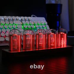 Clocteck Nixie Tube Clock Wood RGB Digital Clock with Beautiful Package and Qui
