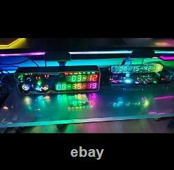 Cyberpunk RGB Nixie Tube Desktop Clock LED Support Day Timing/Countdown