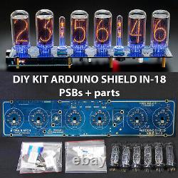 DIY KIT for IN-18 Arduino Shield Nixie Tubes Clock with Columns TUBES OPTIONAL