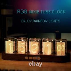 Digital Nixie Tube Clock RGB LED Glows Table Clock for Gamers -Assembly Required