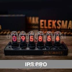 EleksMaker IPS Pro RGB Digital Clock with 6 Nixie RGB Light Table Retro Glow Tube