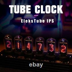 EleksTube IPS 10 Bit RGB Nixie Tube Glows Electronic Digital LED Desk Clock Kit