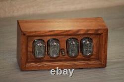 IN-12 Box Retro Vintage Nixie Tube Clock. Handmade Autumn Oak