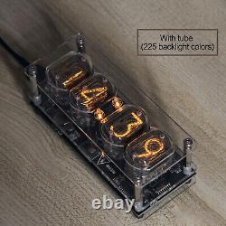 IN-12 Glow Tube Fluorescent Nixie Clock 225 Colors Light Display Time Date