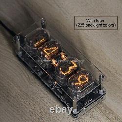 IN-12 Glow Tube Fluorescent Nixie Clock 225 Colors Light Display Time Date #TOP