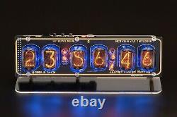IN-12 KIT Nixie Tube Clock GOLD Acrylic Stand Temp F/CWITH OPTIONS BLACK BOARD