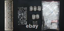 IN-12 KIT Nixie Tube Clock GOLD Acrylic Stand Temp F/CWITH OPTIONS BLACK BOARD