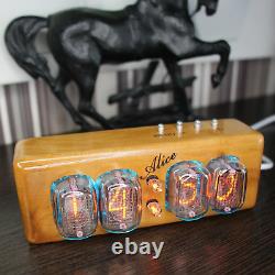 IN-12 Nixie Tube Clock RGB Backlight Wooden Case USB power supply FREE SHIPPING