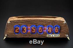IN-12 Nixie Tubes Clock in Brushed Oak Vintage Wooden Case GRA&AFCH