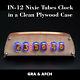 In-12 Nixie Tubes Clock In A Clean Plywood Case Temperature F/c, Format 12/24h