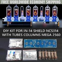 IN-14 Arduino Shield DIY KIT NCS314 Nixie Clock TUBES COLUMNS MEGA FREE SHIPPING