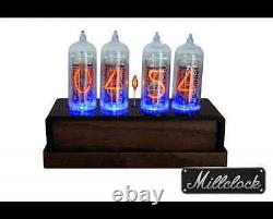 IN-14 NIXIE TUBE CLOCK ASSEMBLED WOOD ENCLOSURE AND ADAPTER 4-tubes by MILLCLOCK