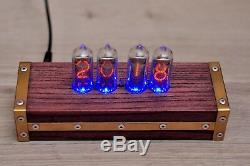 IN-14 Nixie Tube Retro Clock Assembled Tested Wooden Case with Adapter 110/240V