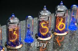 IN-14 Nixie Tubes Clock in a Synthetic Granite Case Divergence Meter mini