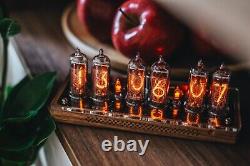 IN-14 Nixie clock ash wood perforated enclosure with acrylic top