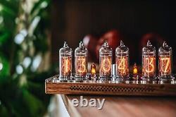 IN-14 Nixie clock ash wood perforated enclosure with acrylic top