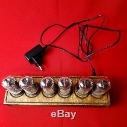 IN-18 Nixie Tubes Clock in Wooden Case 1UA Pulsar FREE FAST SHIPPING