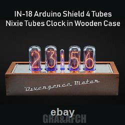IN-18 Nixie Tubes Clock in Wooden Case GPS Temp Sensor 12/24H Slot Machine