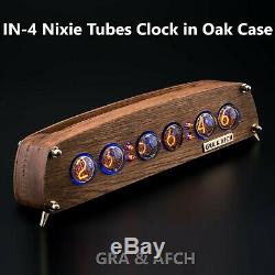 IN-4 Nixie Tubes Clock in Oak Vintage Wooden Case GRA&AFCH