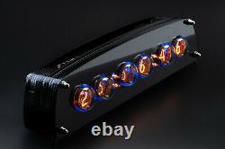IN-4 Nixie Tubes Clock in Stylish Black Acrylic Case with Sockets 12/24H Temp FC