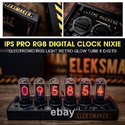 IPS Pro RGB Digital Clock Nixie Electronic RGB Light Retro Glow Tube 6 Digits 5Q