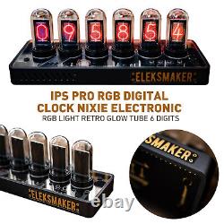 IPS Pro RGB Digital Clock Nixie Electronic RGB Light Retro Glow Tube 6 Digits Y1