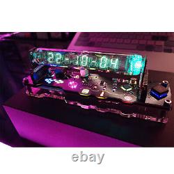 IV18 Cyberpunk Fluorescent Tube Clock Creative Desktop Decor Nixie Tube Clock