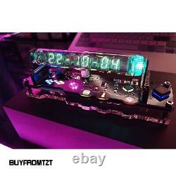 IV18 Cyberpunk Fluorescent Tube Clock Desktop Nixie Tube Clock with Dust Cover