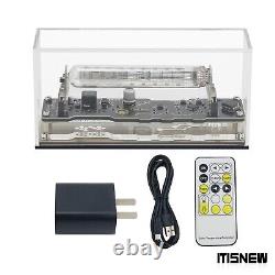 IV-18 VFD Tube Clock Refer Nixie RGB LED With Dust Cover Digital Table Clock-Gold