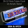 In-12 Nixie Tubes Clock On Acrylic Stand With Sockets With Options