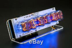 In-12 Nixie Tubes Clock On Acrylic Stand With Sockets With Options