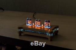 KIT DIY NUMITRON IV-9 Tubes Steampunk clock + RGB Led + Remote + Case Nixie Era