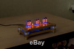 KIT DIY NUMITRON IV-9 Tubes Steampunk clock + RGB Led + Remote + Case Nixie Era