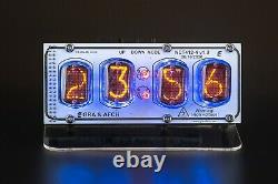 KIT IN-12 Nixie Tube Clock GOLD Acrylic Stand WITH OPTIONS WHITE BOARD 4 TUBES