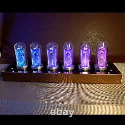 LONYIABBI Electronic LED Glow Tube Clock Simulation Nixie Tube Clock 5V Alarm Cl