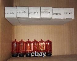 Lot of 6 Amperex ZM1030 Numerical Indicator Tube Nixie clock, 5440 ZM1000