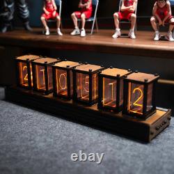 Luxury Nixie Glow Tube Clock Wood DIY Table Clock Creative Electronic Desktop Cl