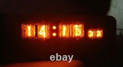 MOUNTED NIXIE CLOCK WITH 4 NH-12 and 2 NH-17 Tubes Vintage Retro