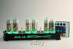 Maja RGB Nixie Clock IN-14 russian Tube black Clock with remote control led