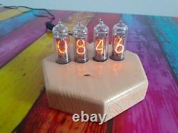 Monjibox Nixie Clock Uhr IN14 tubes in wooden case